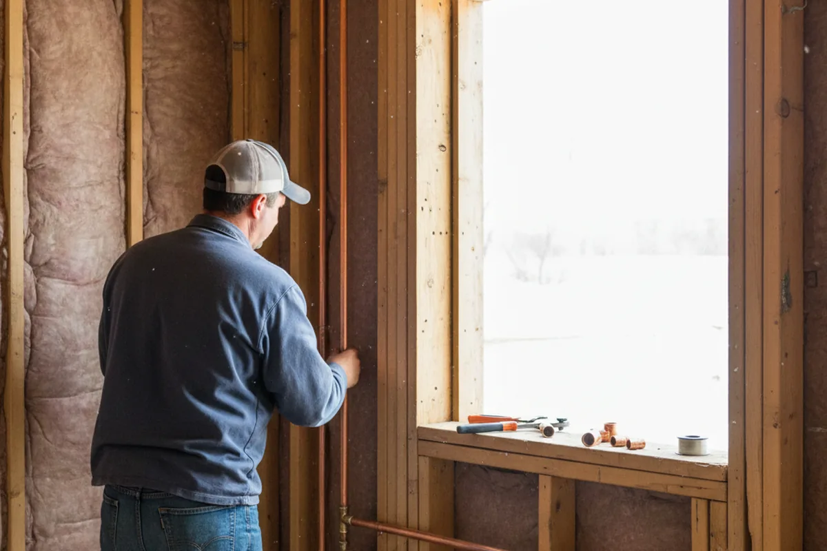 Licensed plumber running new copper supply lines in a Barrytown home