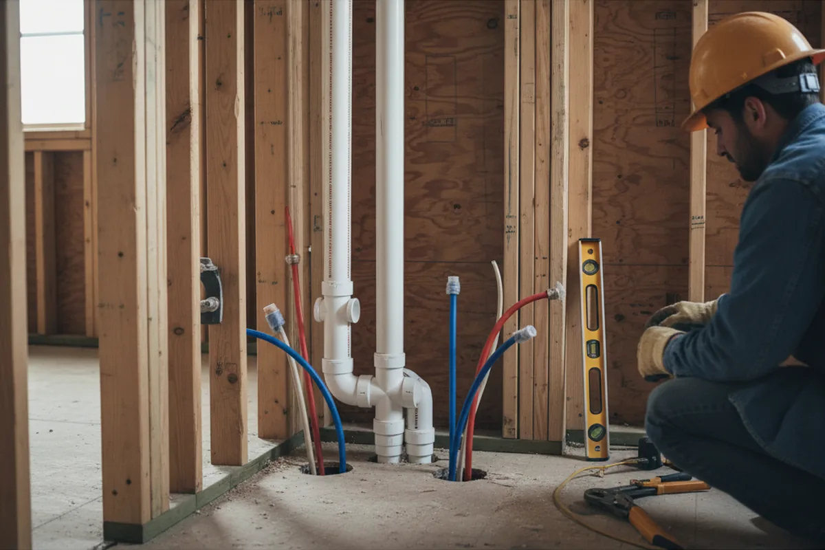 Drain and supply rough-in during Leak Detection in Barrytown